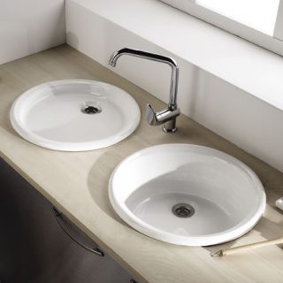 Dolomite lavello da mobile con scolapiatti a destra 120x50 cm Arno J067200  