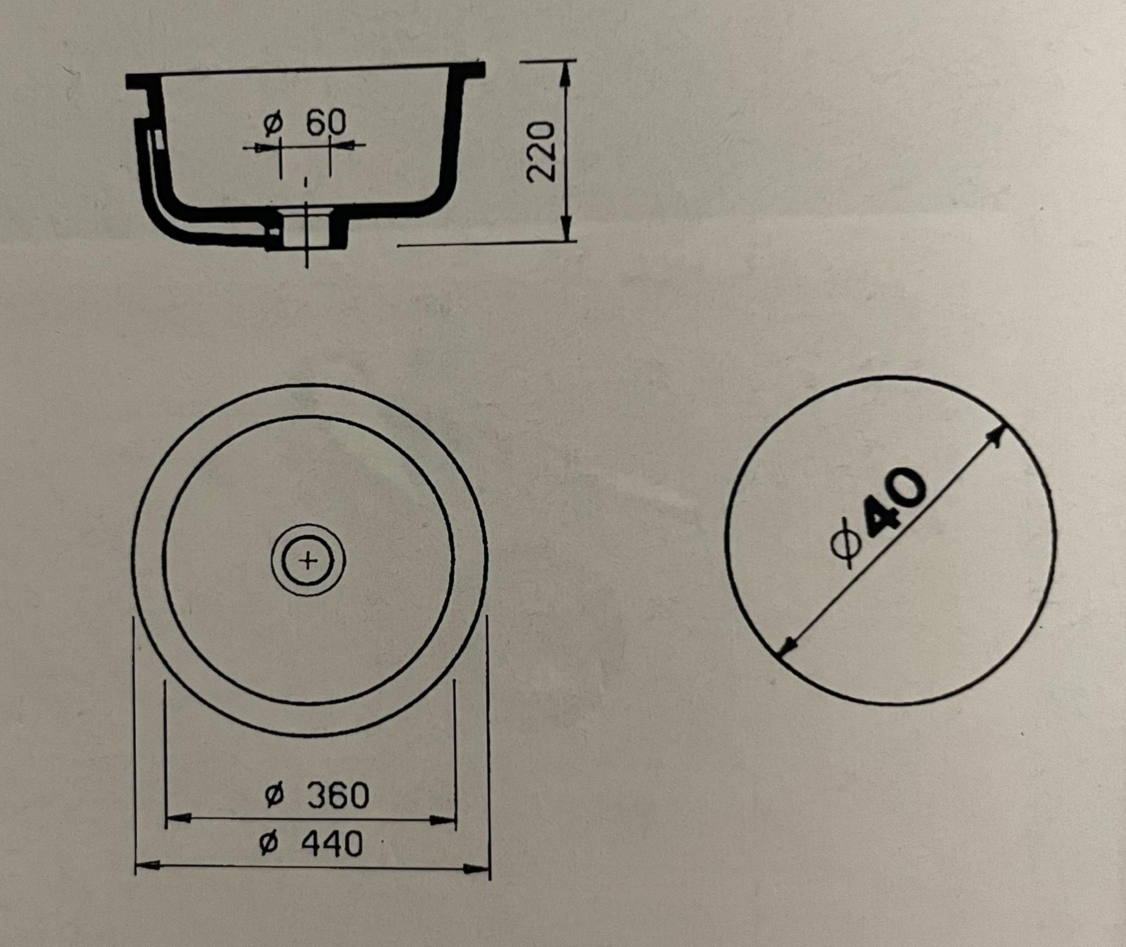 6.04 LAVELLO CUCINA DA APPOGGIO IN CERAMICA 1 VASCA+GOCCIOLATOIO